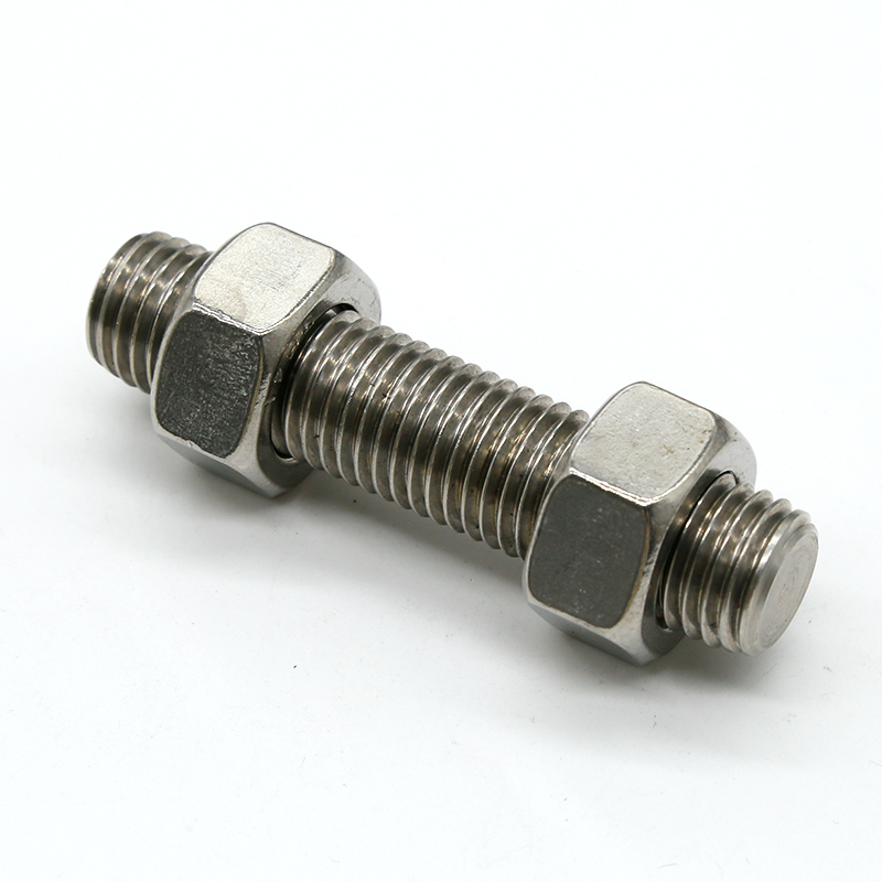 Fully Threaded Stud Bolt<hr>Stud with 2 Nuts